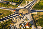 photo aérienne de travaux de route en Drôme, par Juan Robert photographe, dron, ulm
